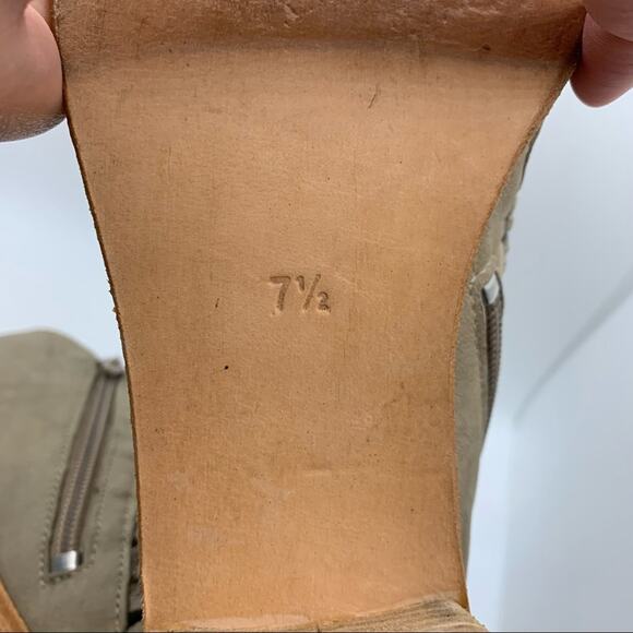 Diba Women's Dreamer Grey Tan Suede Leather Open Toe Block Heel Sandals Size 7.5 - Picture 10 of 13